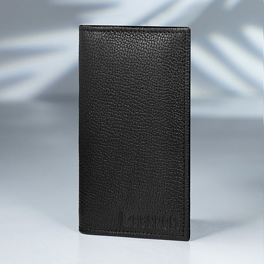 Signature Black Leather Long Wallet for Men | Multi Card & Cash Organizer
