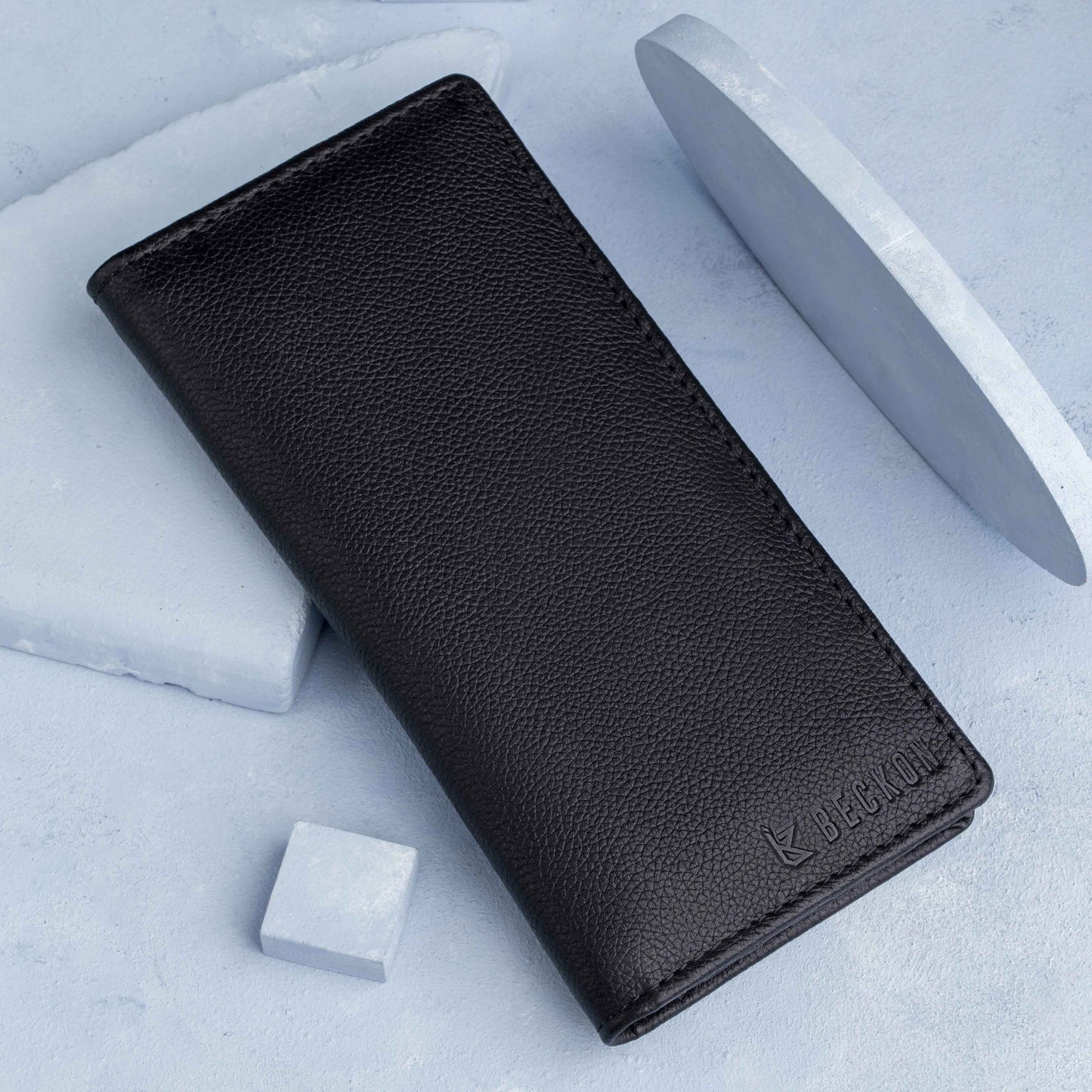 Valorous Tall Elite Black Genuine Leather Long Wallet | 12 Card Slots, Cash & Zipper Pockets