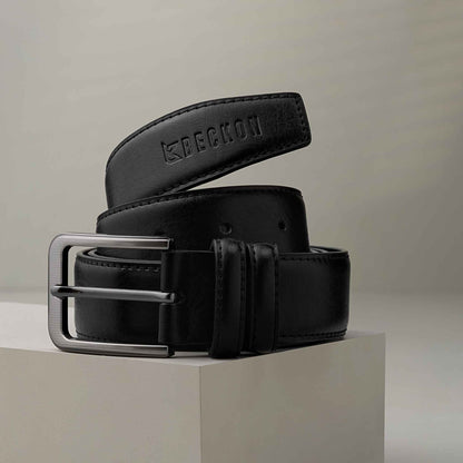 Stratos - Premium Black Men's Leather Belt