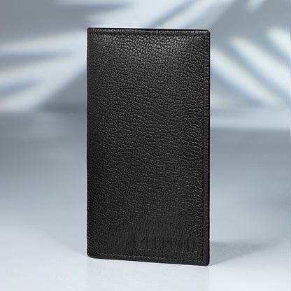 Signature Black Leather Long Wallet for Men | Multi Card & Cash Organizer