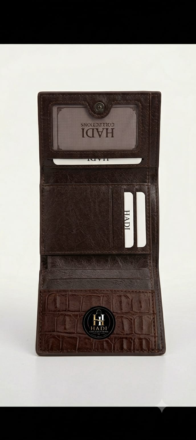 Hadi Collections Men's Trifold Leather Wallet