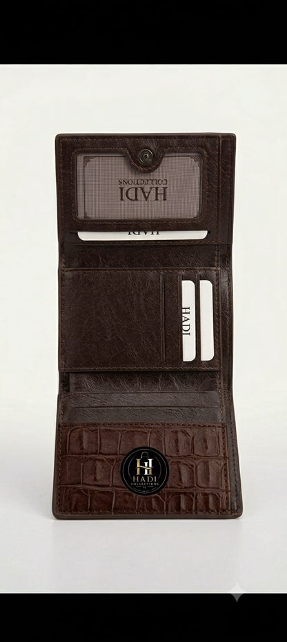Hadi Collections Men's Trifold Leather Wallet