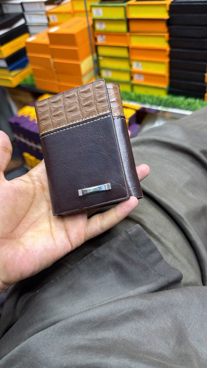 Hadi Collections Men's Trifold Leather Wallet