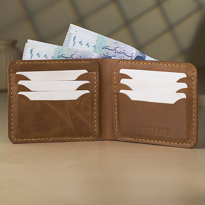Artisan Genuine Handmade Leather Wallet | 6 Card Slots & Dual Cash Pockets