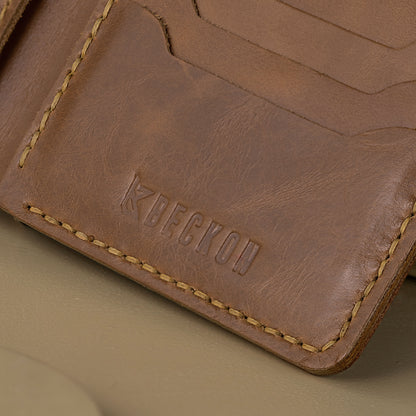 Artisan Genuine Handmade Leather Wallet | 6 Card Slots & Dual Cash Pockets