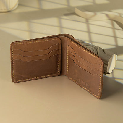 Artisan Genuine Handmade Leather Wallet | 6 Card Slots & Dual Cash Pockets