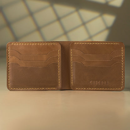 Artisan Genuine Handmade Leather Wallet | 6 Card Slots & Dual Cash Pockets