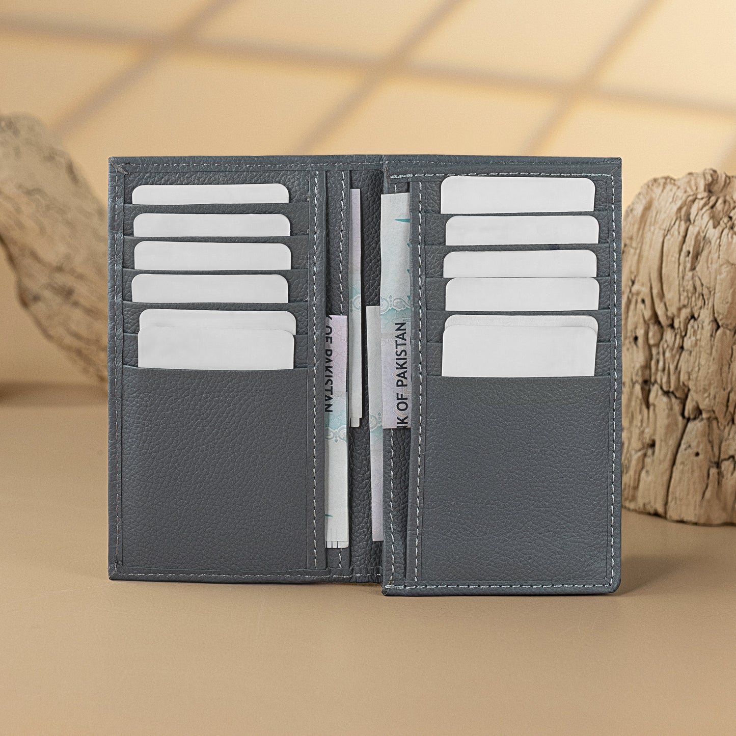 Drifter Multi Card Travel Wallet | Premium Pebbled Long Wallet For Men