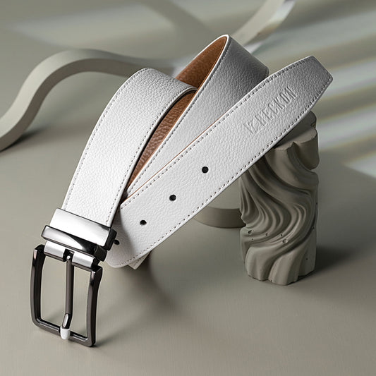 BECKON Fusion Reversible Leather Belt for Men | 2 Colors in 1 Design