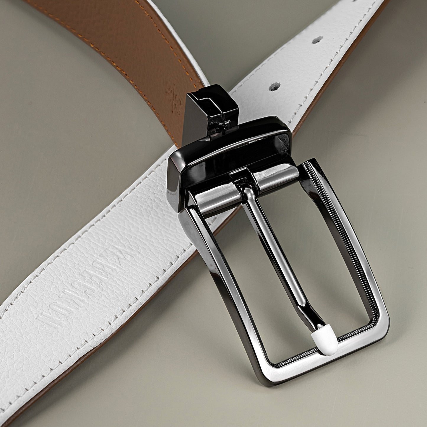 BECKON Fusion Reversible Leather Belt for Men | 2 Colors in 1 Design