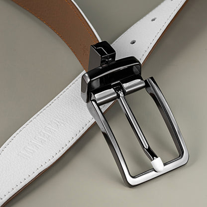 BECKON Fusion Reversible Leather Belt for Men | 2 Colors in 1 Design