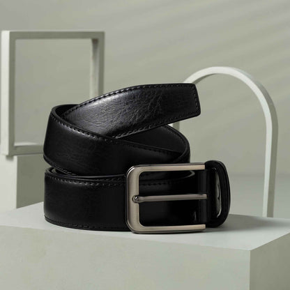 Stratos - Premium Black Men's Leather Belt