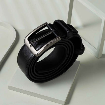 Stratos - Premium Black Men's Leather Belt