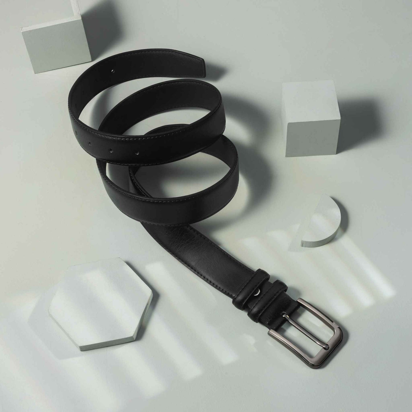 Stratos - Premium Black Men's Leather Belt