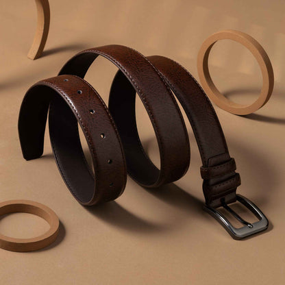 Vortex - Textured Brown Leather Belt